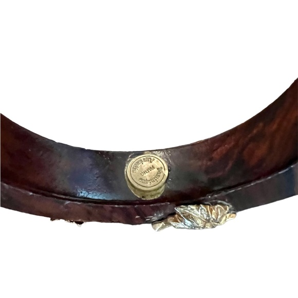 DOMINIQUE AURIENTIS Paris Vintage Wood Bangle with Leaf Motif - Picture 5 of 11